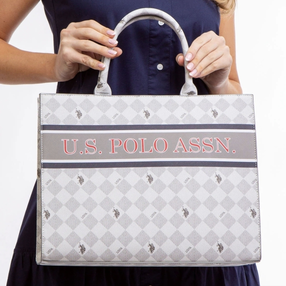 U.S. Polo Assn. Gray Tote Bag with Elegant Design